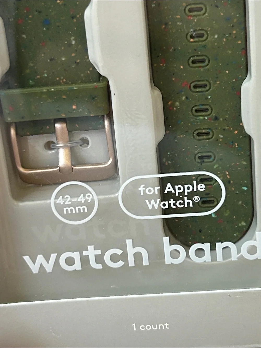 heyday Olive Green Speckled Silicone Apple Watch Band